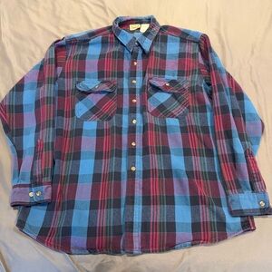 Five Brother Flannel Shirt Mens 2XL Tall  Plaid Button Up